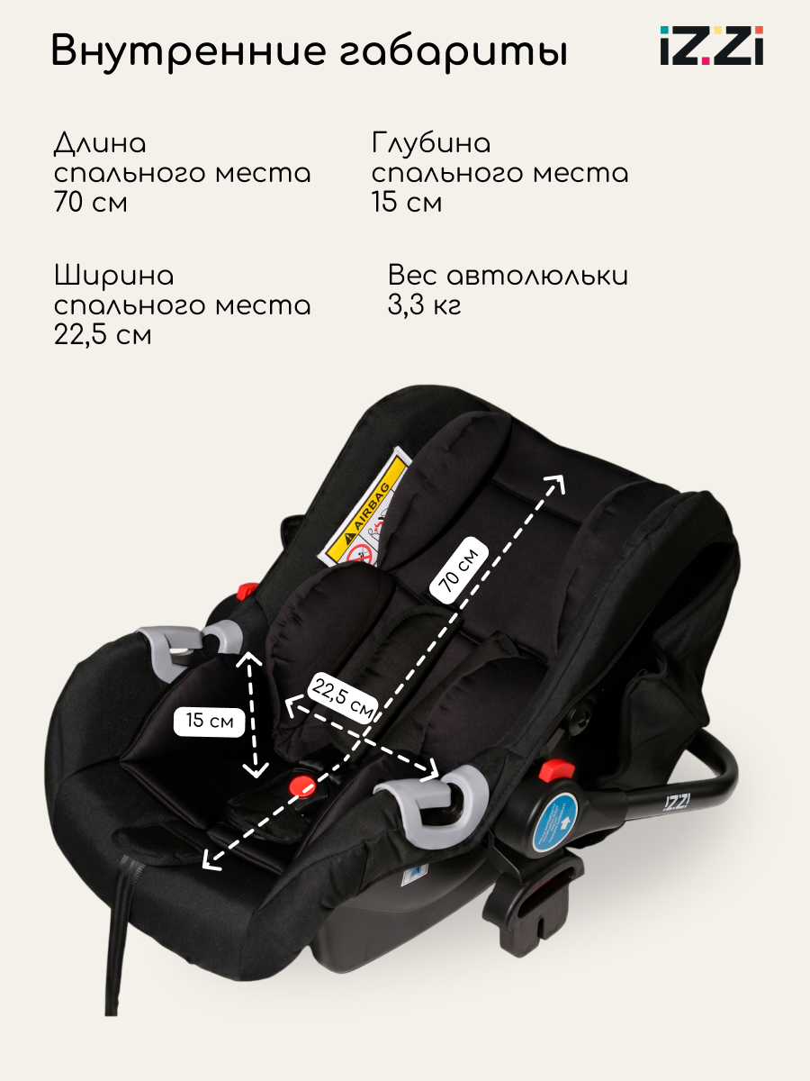 Коляска трансформер iZZi Универсальная черный - фото 10