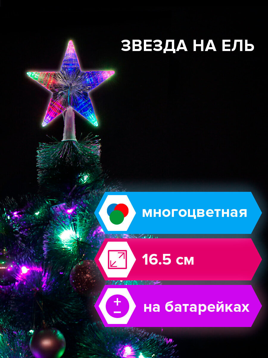 Наконечник на елку Золотая сказка Звезда - фото 1