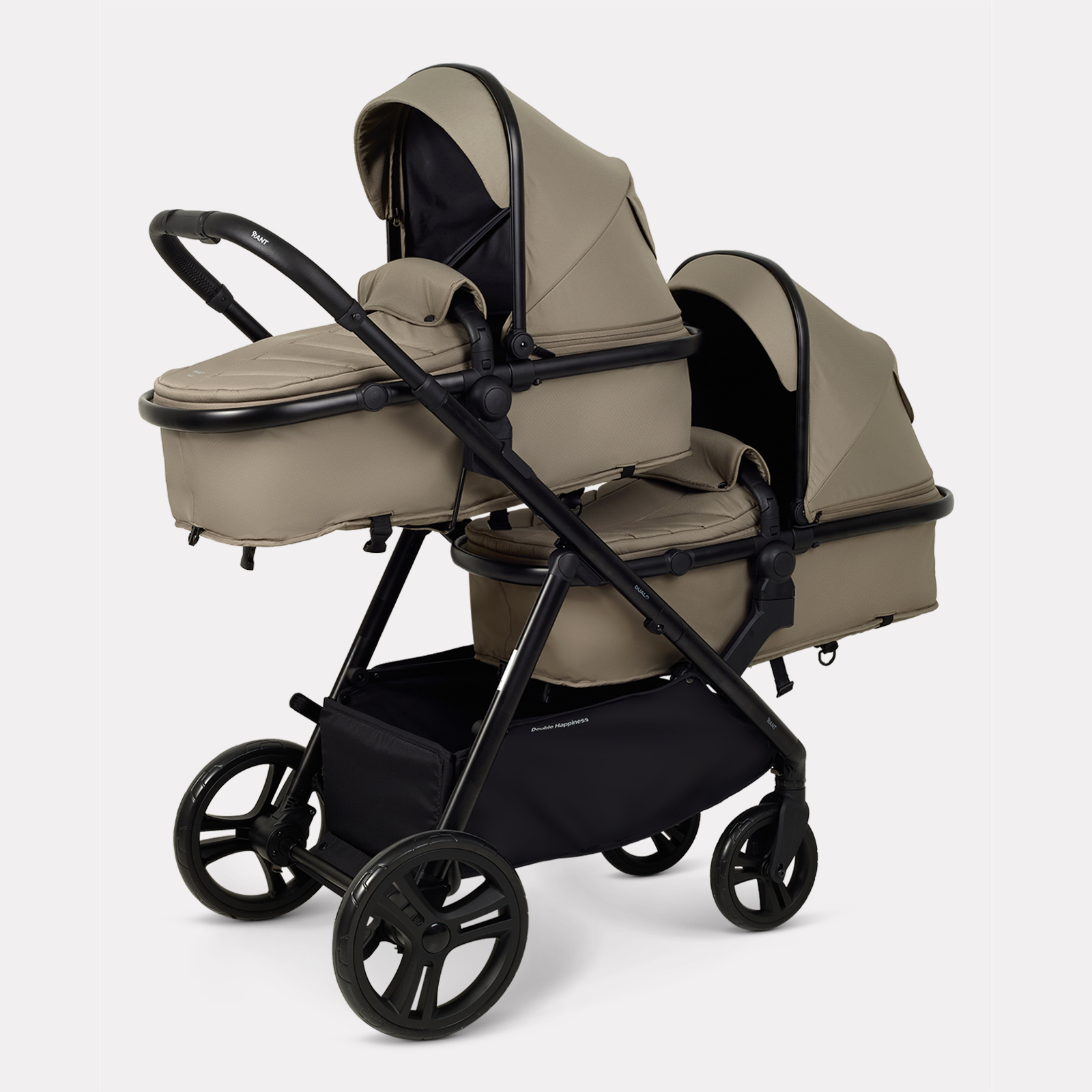 Коляска 2в1 для двойни Rant Basic Dualo коричневый - фото 2