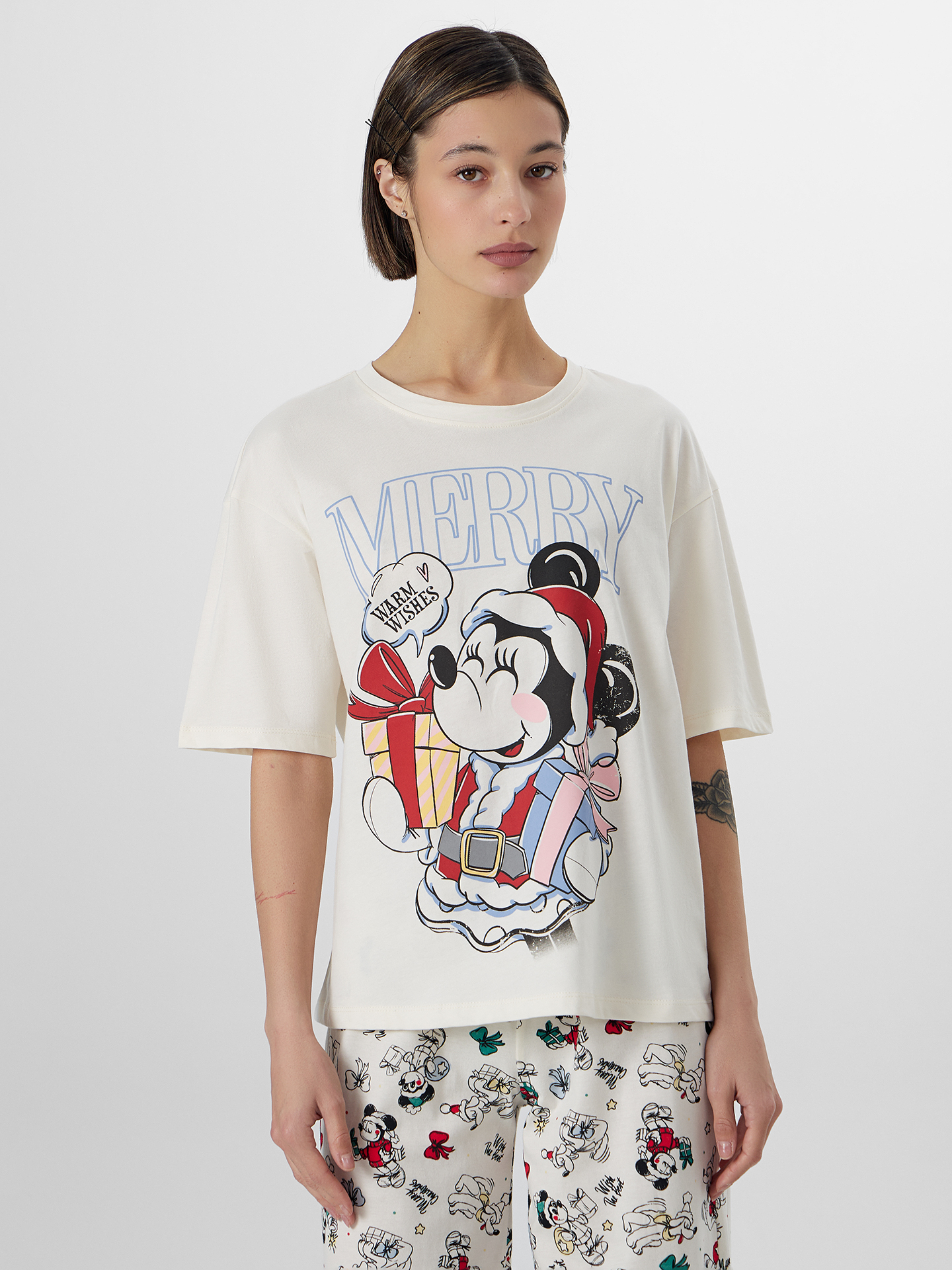 Пижама Mark Formelle (Марк Формэль) 592592/молочный +НГ рисунки на молочном - фото 3