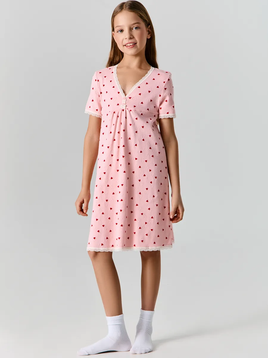 Сорочка ночная Mark Formelle (Марк Формэль) 577729/сердца на розовом - фото 1