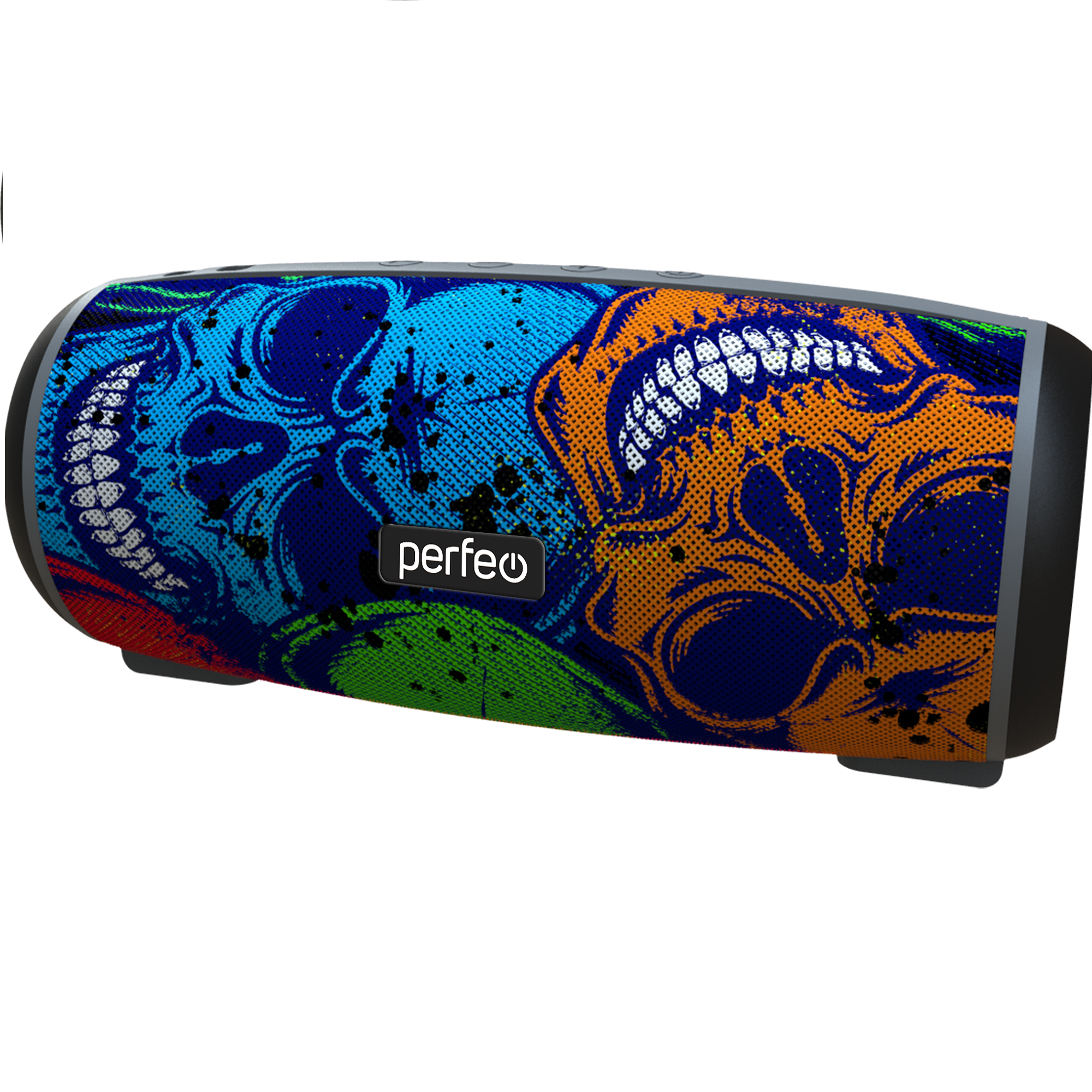 Беспроводная колонка Perfeo SKULLS FM microSD USB AUX мощность 12Вт 2600mAh граффити черепа - фото 1