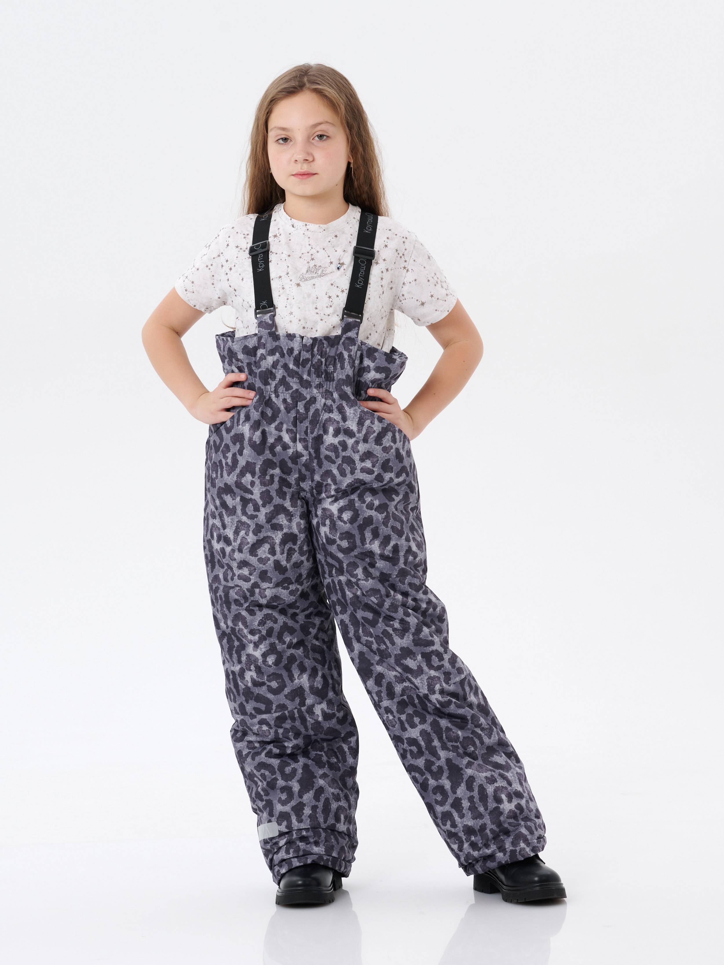 Брюки утепленные КрутышОк Т-067 серый леопард - фото 10