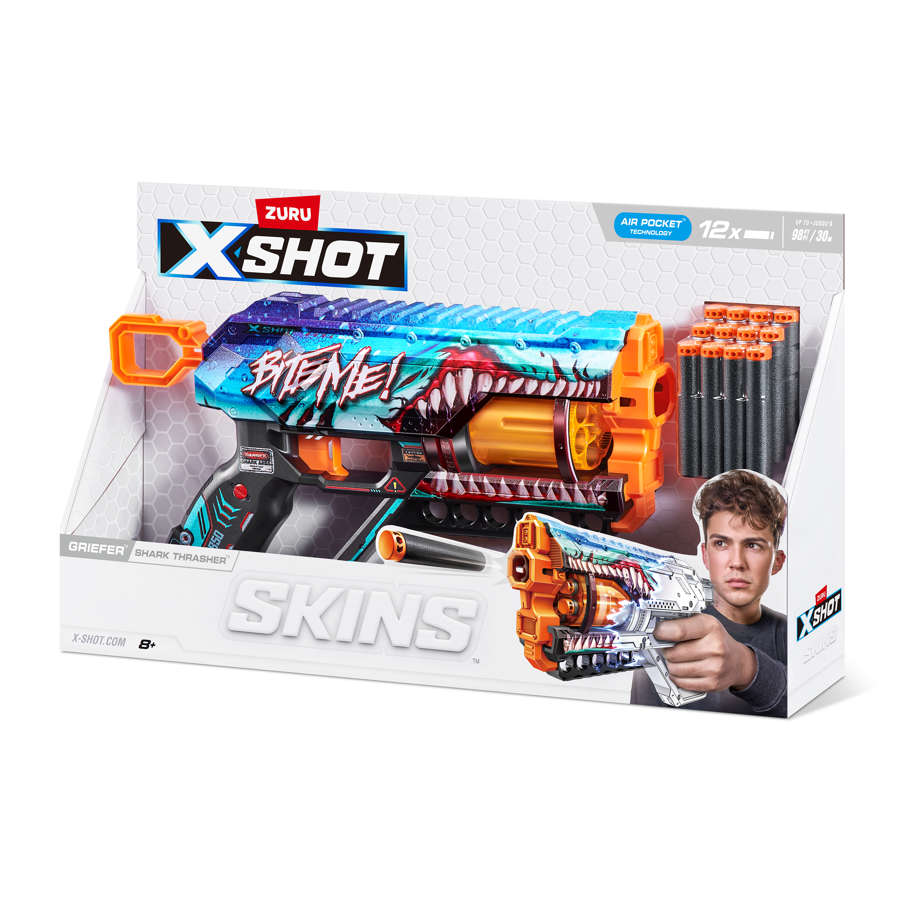 Бластер Zuru XSHOT  Skins Грифер Акула - фото 11