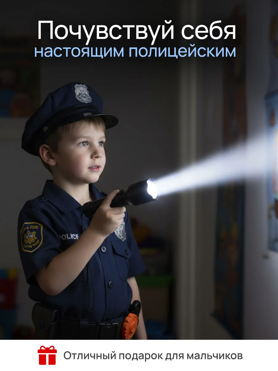 Игрушка Рыжий кот Полицейский Набор свет звук в коробке 8 предм. - фото 3
