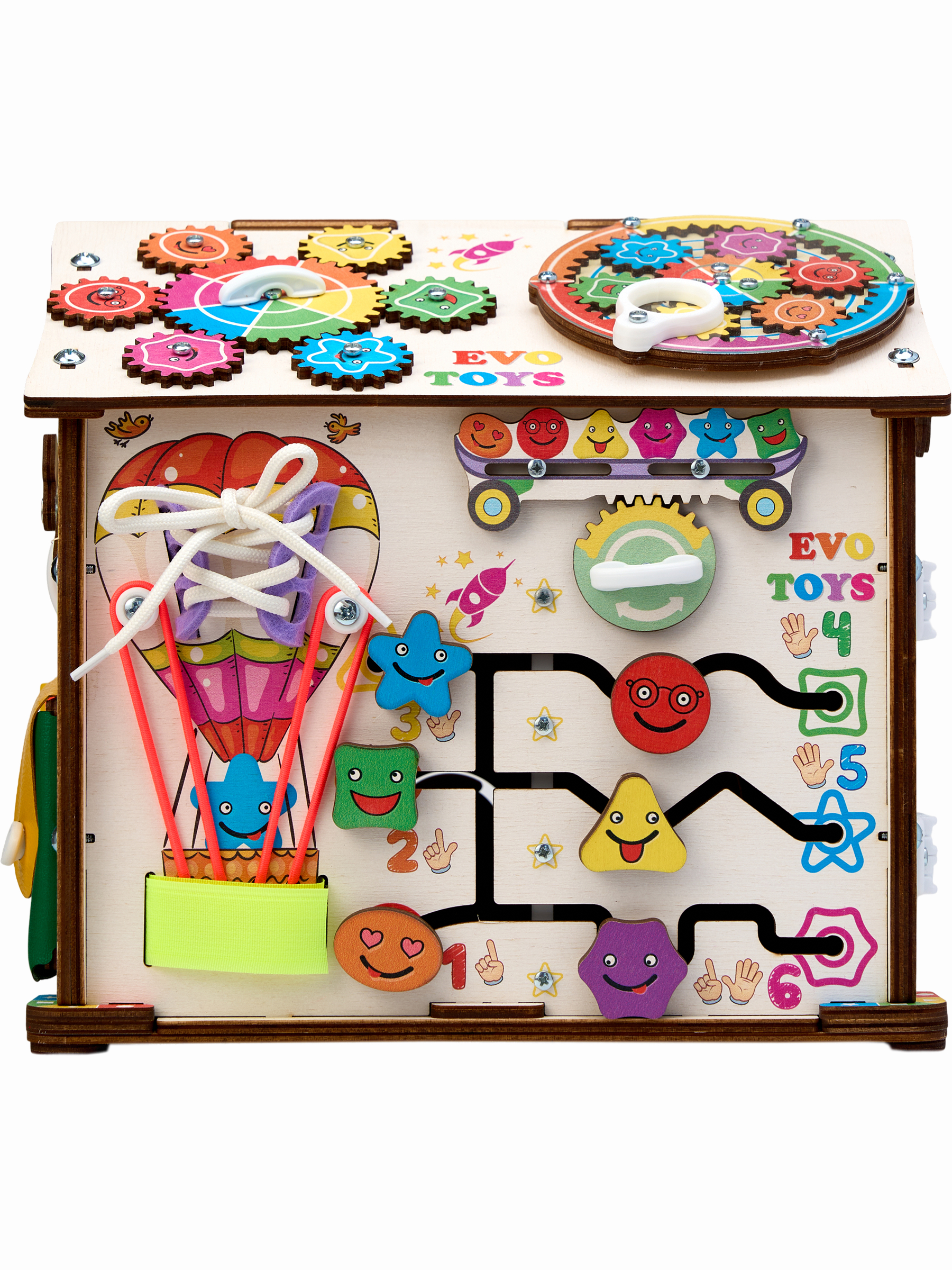 Игрушка Evotoys бизиборд Смайлика на машинке - фото 26