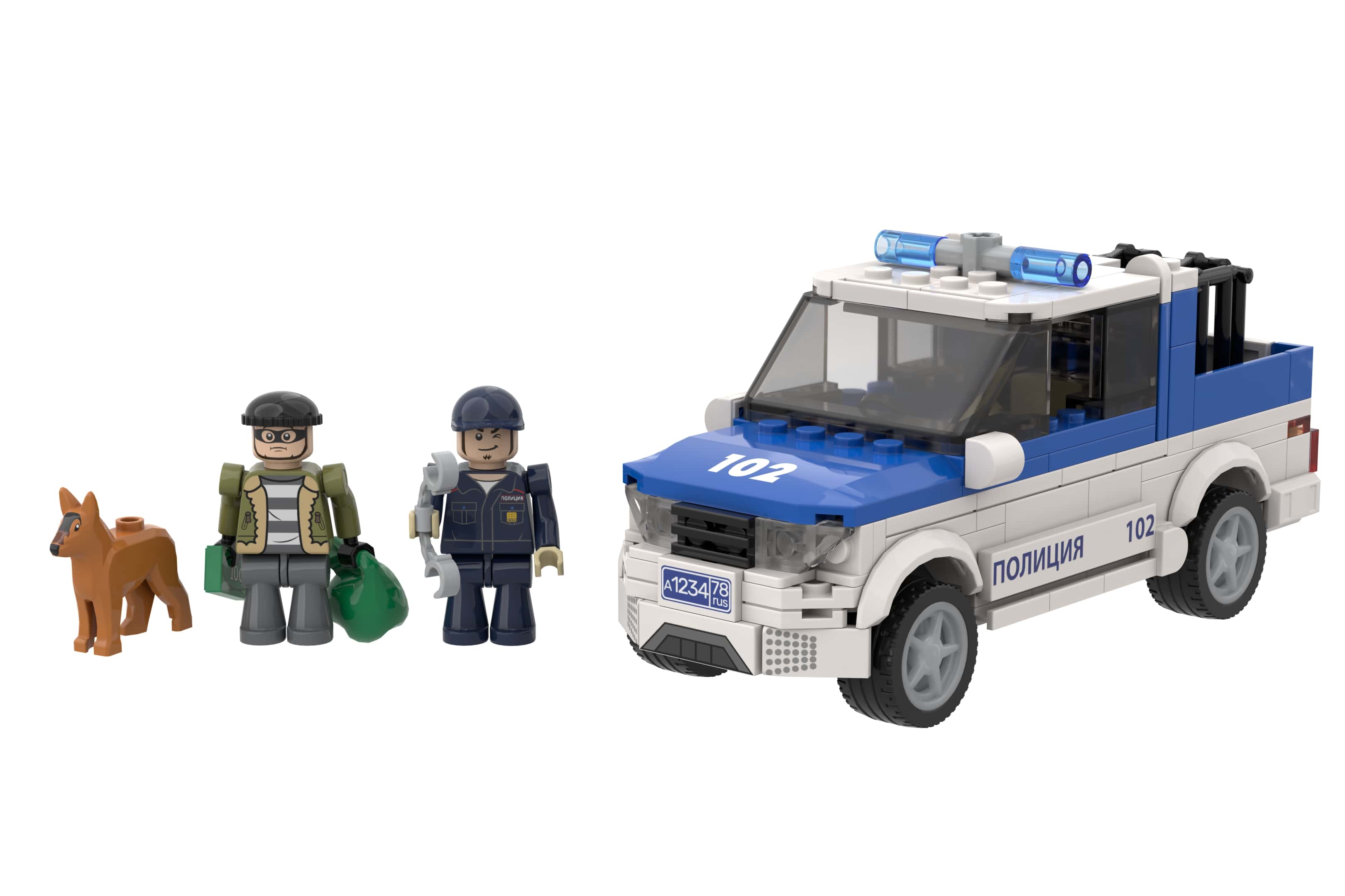 Конструктор brick labs Полицейский автомобиль 272 дет. - фото 3