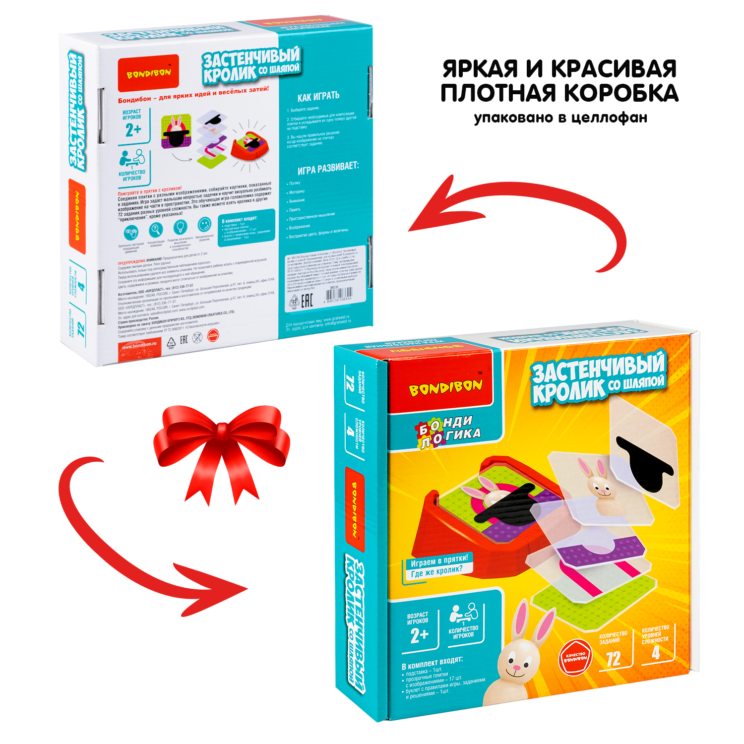 Настольная игра Bondibon ЗАСТЕНЧИВЫЙ КРОЛИК СО ШЛЯПОЙ - фото 12