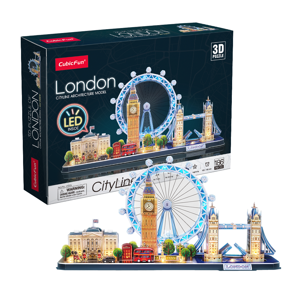 Пазл CubicFun Лондон 186 деталей LED 3D - фото 1