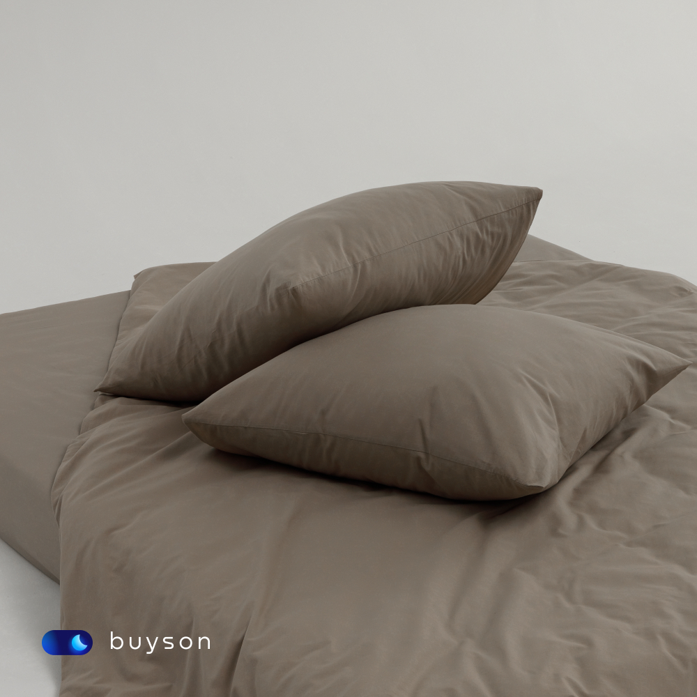 Пододеяльник buyson BuyDream 175х215 см, хлопок (поплин), бежевый - фото 7
