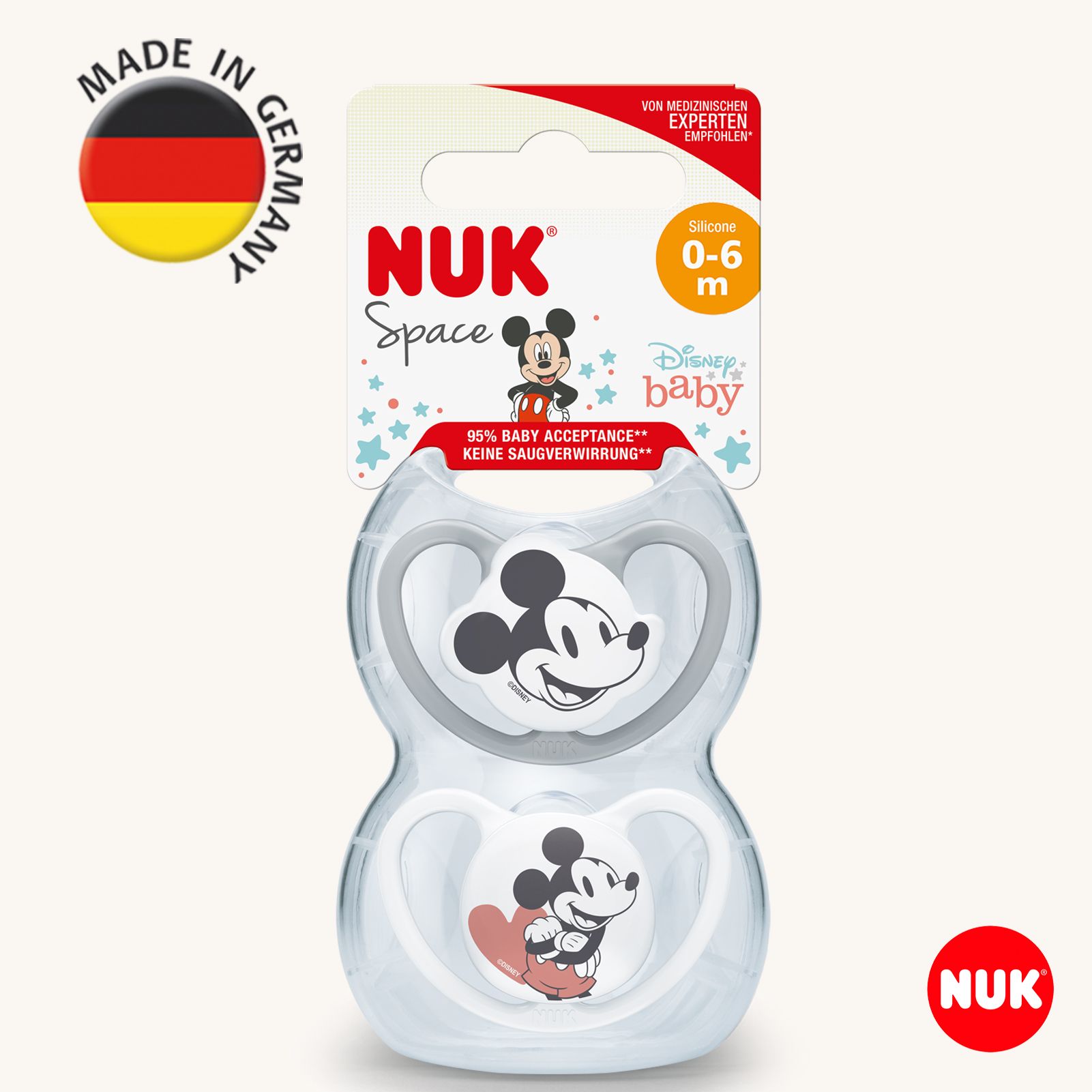 Пустышка Nuk силикон ортодонтическая от 0 мес. 2 шт. - фото 1