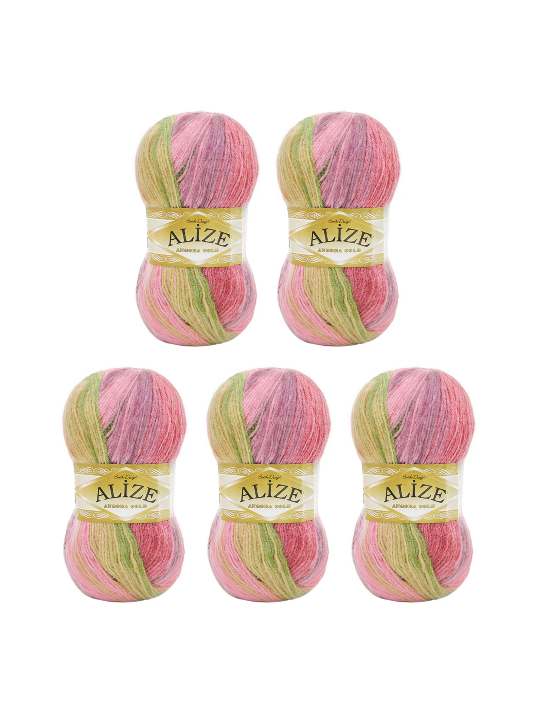 Пряжа Alize для вязания зимних вещей Angora Gold Batik 100 гр 550 м 5 мотков 2527 секционный - фото 6