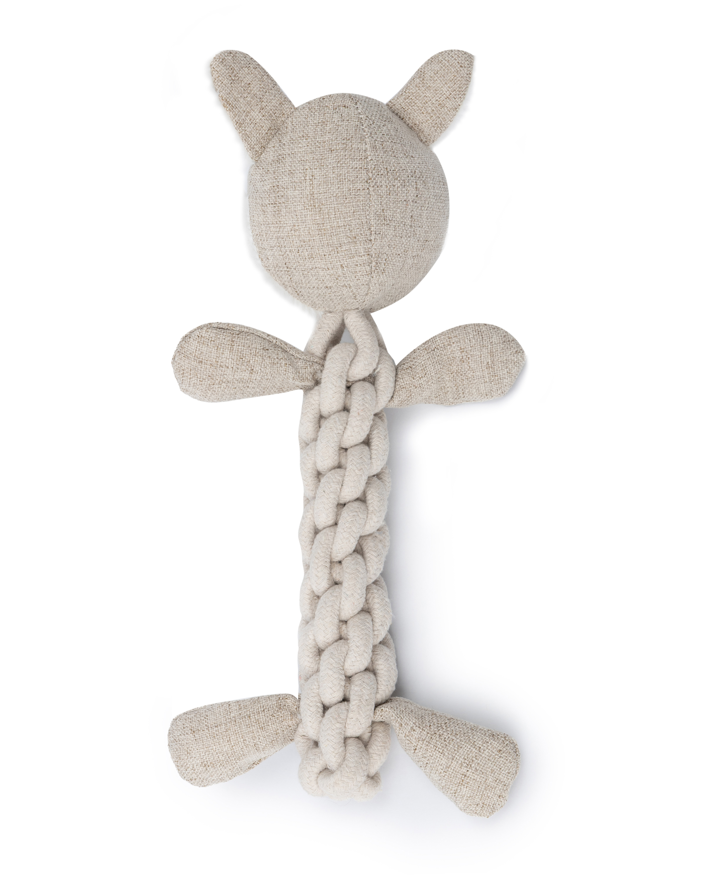 Игрушка для собак Barbaks Лиса Мария пищит c канатиком 16*32см - фото 3