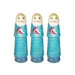 Елочная игрушка Хохлома Оптом деревянная фигурка Снегурочка 3 шт