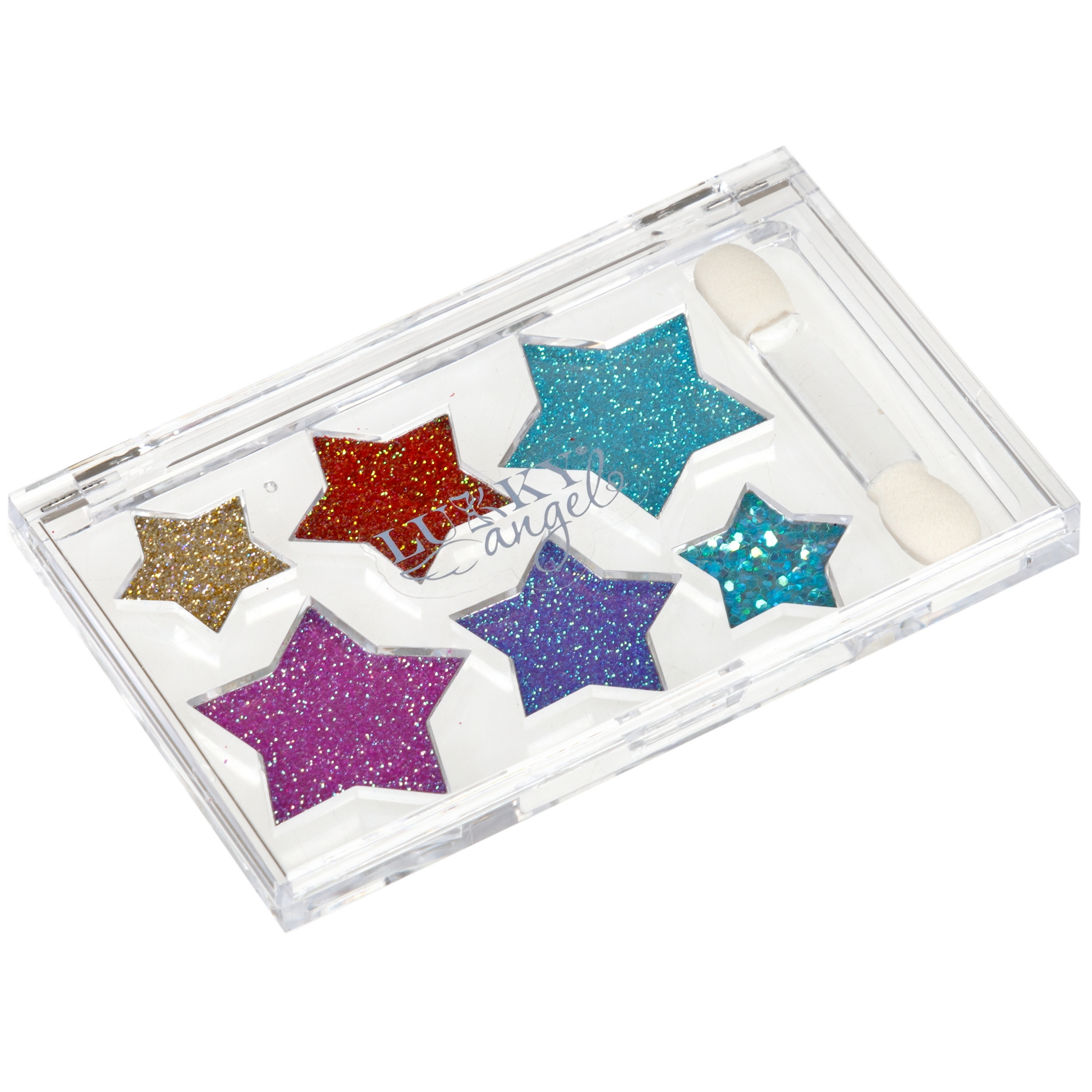 Тени для век LUKKY Angel с блёстками палетка Звездочки 6 цветов с аппликатором 5,4 г - фото 8