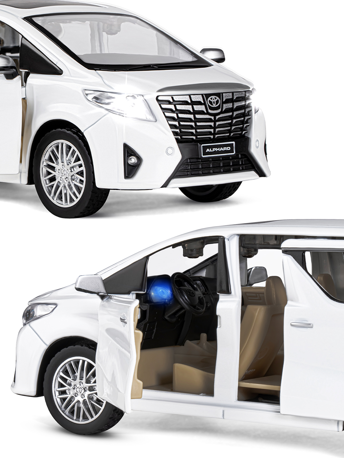 Автомобиль АВТОпанорама Toyota Alphard 1:29 JB1251333 - фото 9