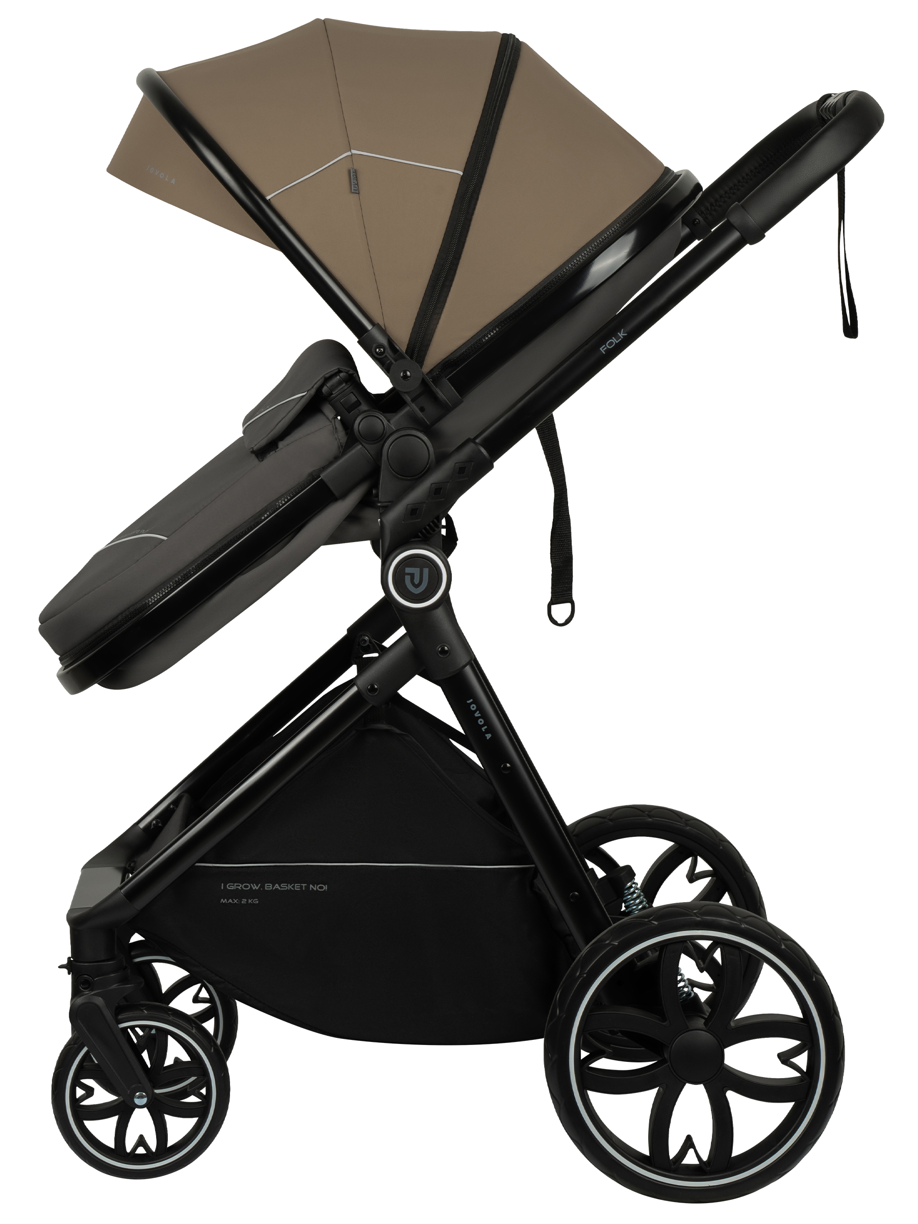 Коляска трансформер JOVOLA Folk 2в1 темно-бежевый - фото 20