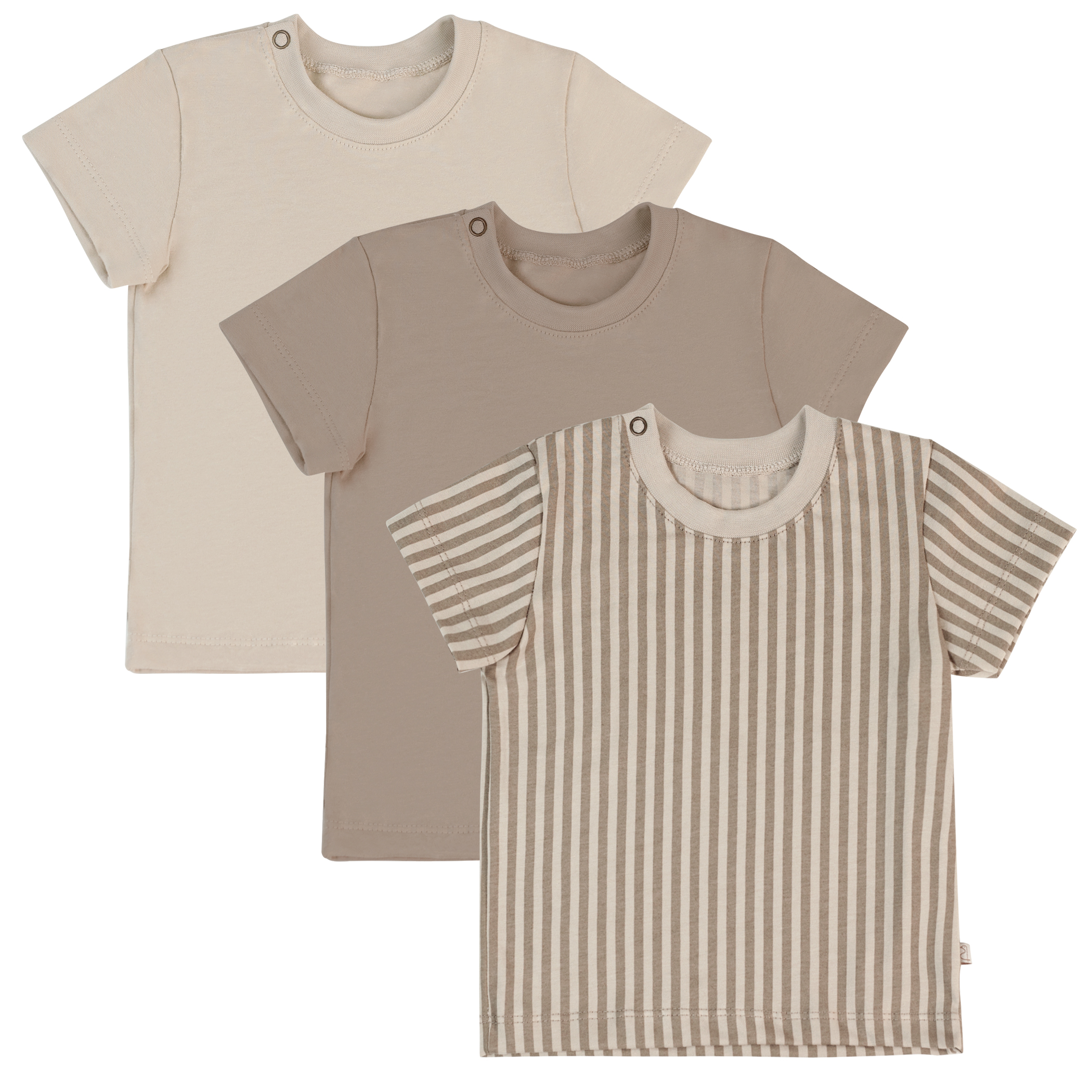 Футболка 3 шт Фабрика Бамбук MU015004KNR/117MU/Шоколад полоски - фото 1