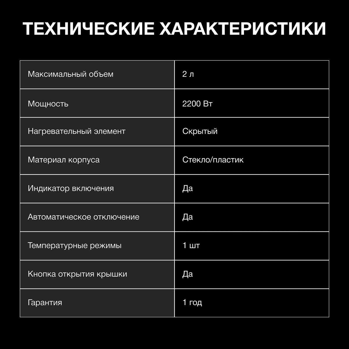 Чайник электрический HYUNDAI Huk-G4505 2200Вт черный - фото 6