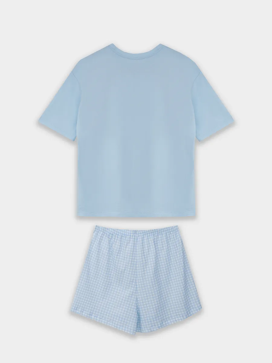 Футболка и шорты Mark Formelle (Марк Формэль) 592591/голубое небо +голубая клетка - фото 6