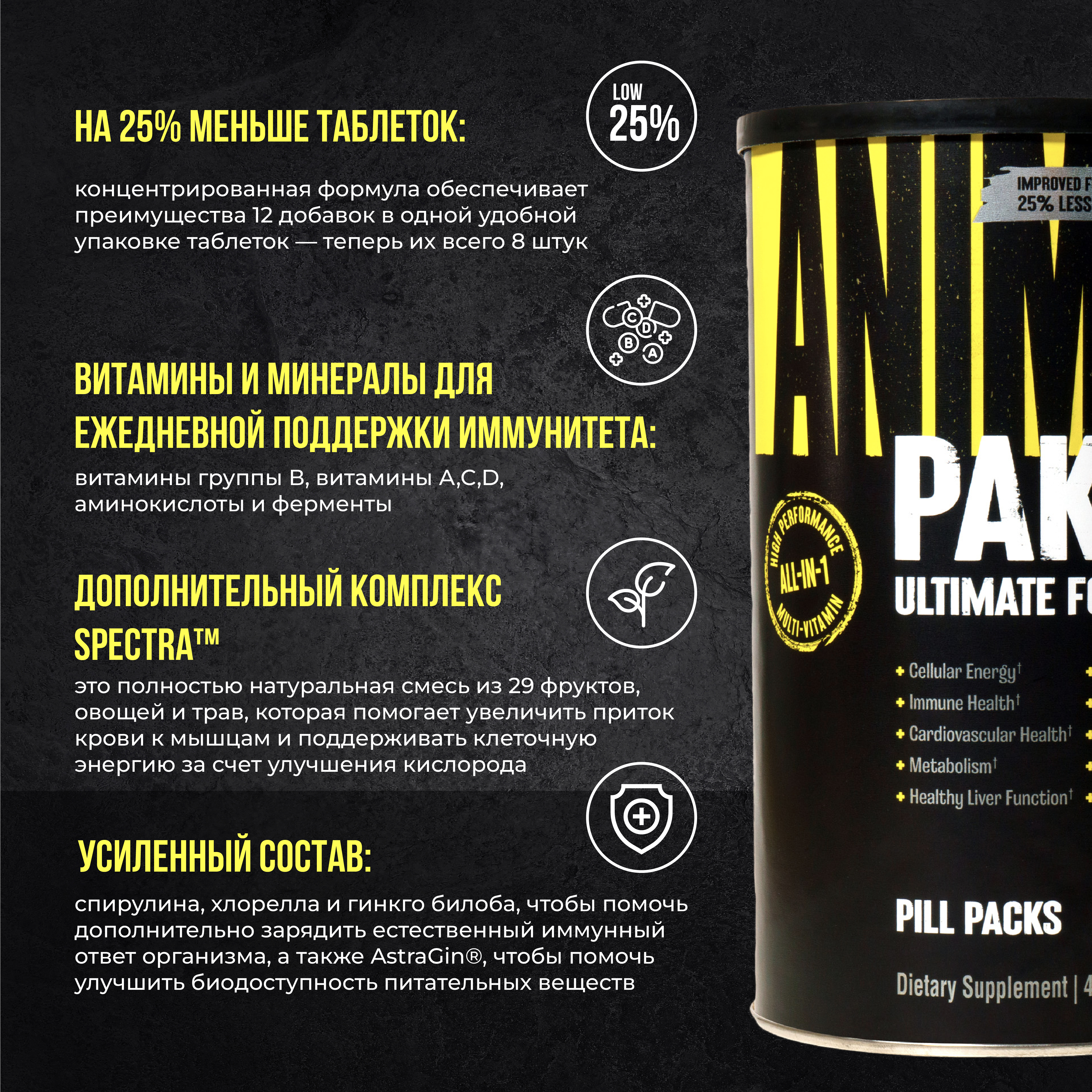 Комплекс витаминов и минералов Animal Pak 44 пакета по 8 таблеток - фото 4