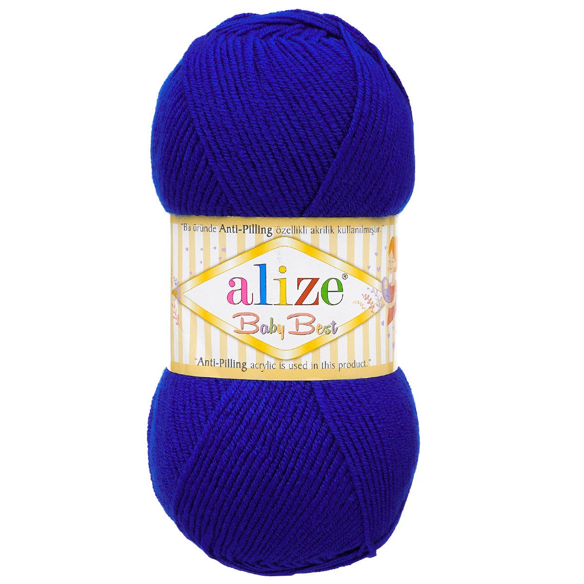 Пряжа для вязания Alize baby best бамбук акрил с эффектом антипиллинг 100 г 240 м 141 василек 5 мотков - фото 4