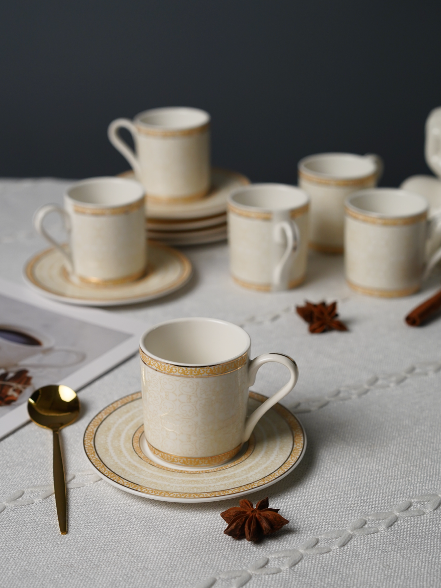 Набор кофейный Balsford 12 предметов белый с золотом - фото 8