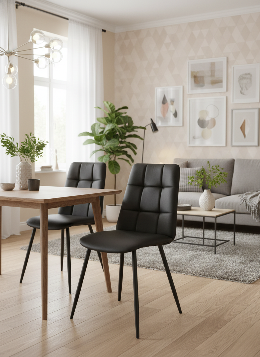 Стул TETCHAIR Асти ТРЕНД экокожа черный 2 шт. - фото 1