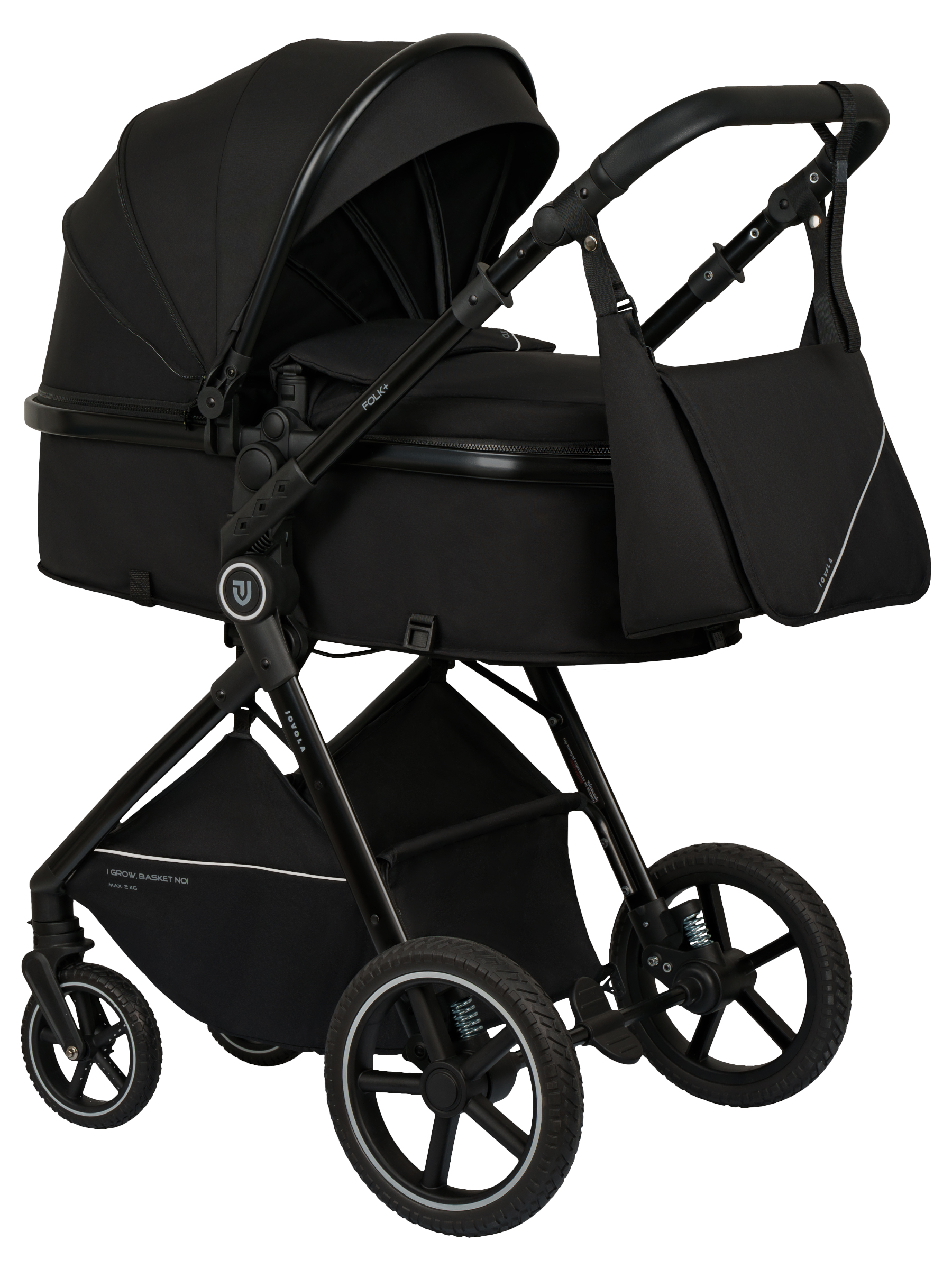 Коляска трансформер JOVOLA Folk+ 3в1 черный - фото 13
