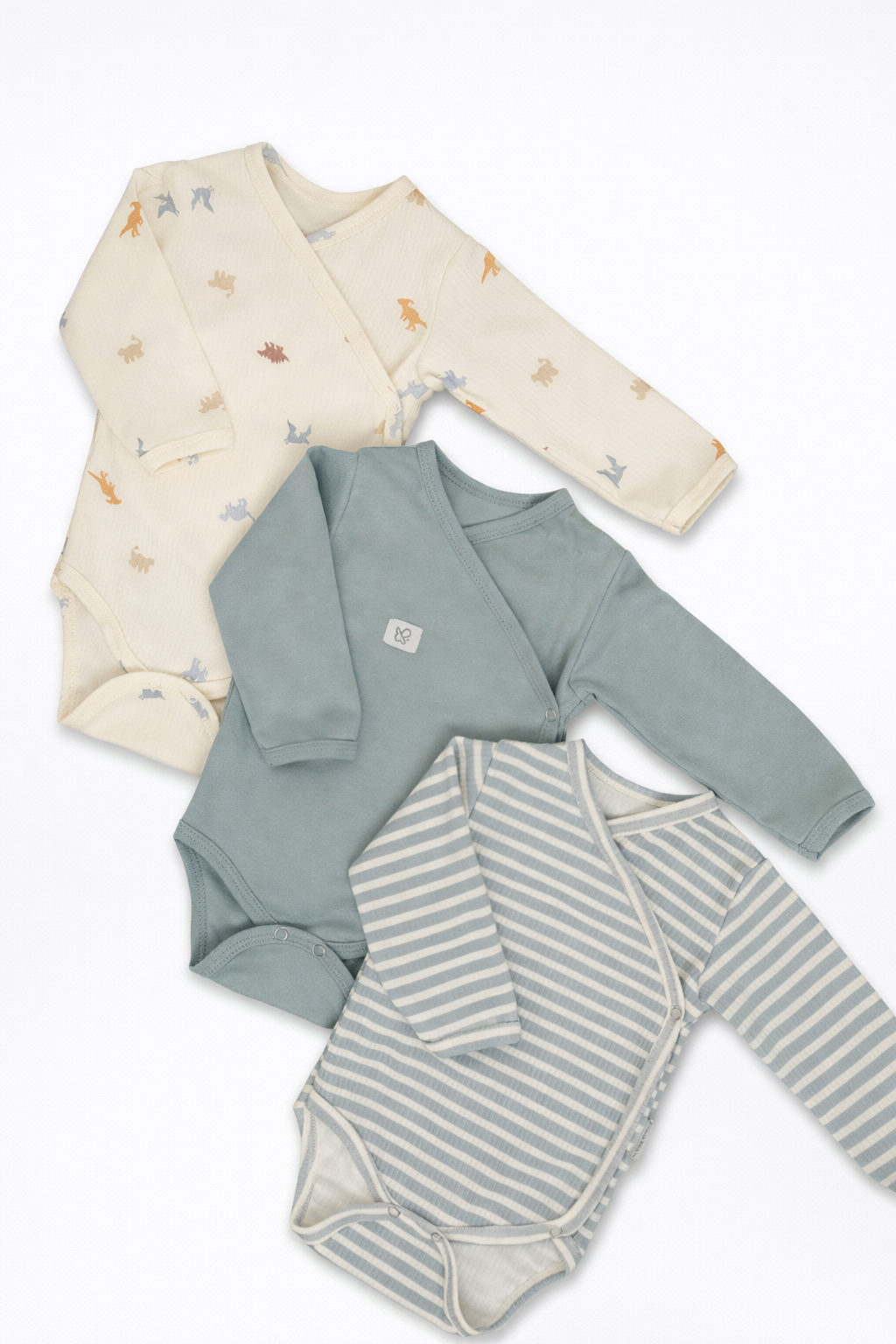 Боди 3 шт Супер Пупс нбр/3пр/бд/зап/полосатыединозавры - фото 1