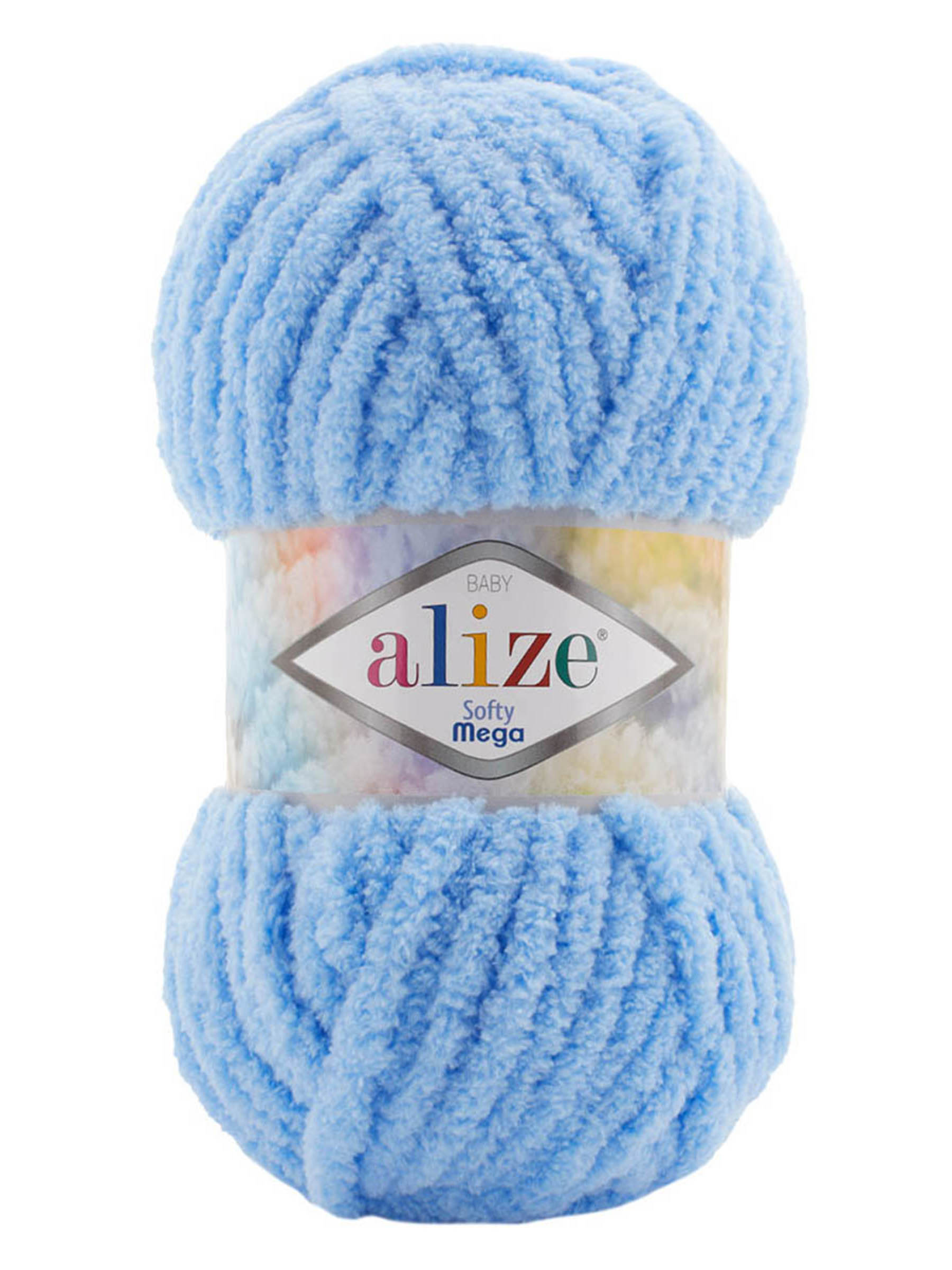 Пряжа для вязания Alize softy mega 100 гр 70 м микрополиэстер мягкая 40 синий 5 мотков - фото 4