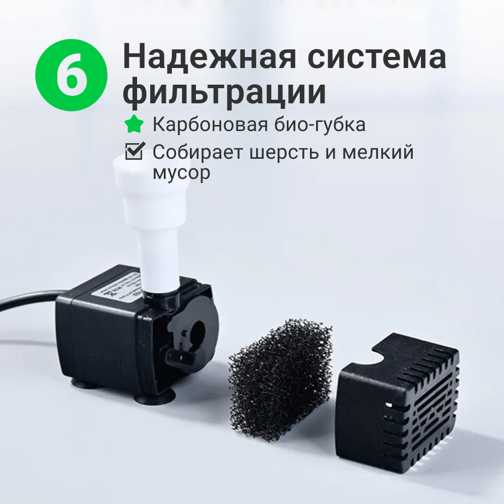 Автоматическая поилка-фонтан ZDK ZooWell Smart для кошек и собак - фото 7
