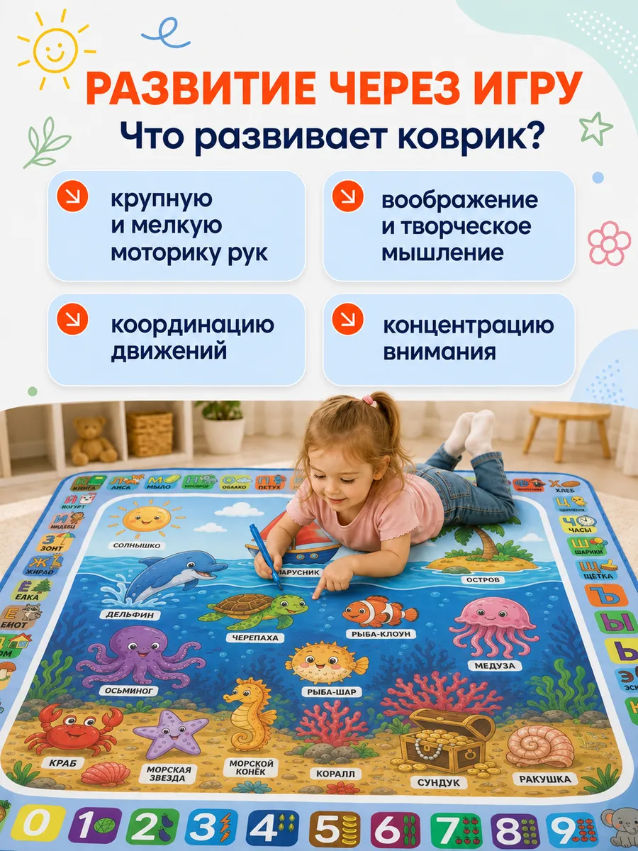 Акварисование ИнтеллектУм Коврик Подводный мир - фото 6