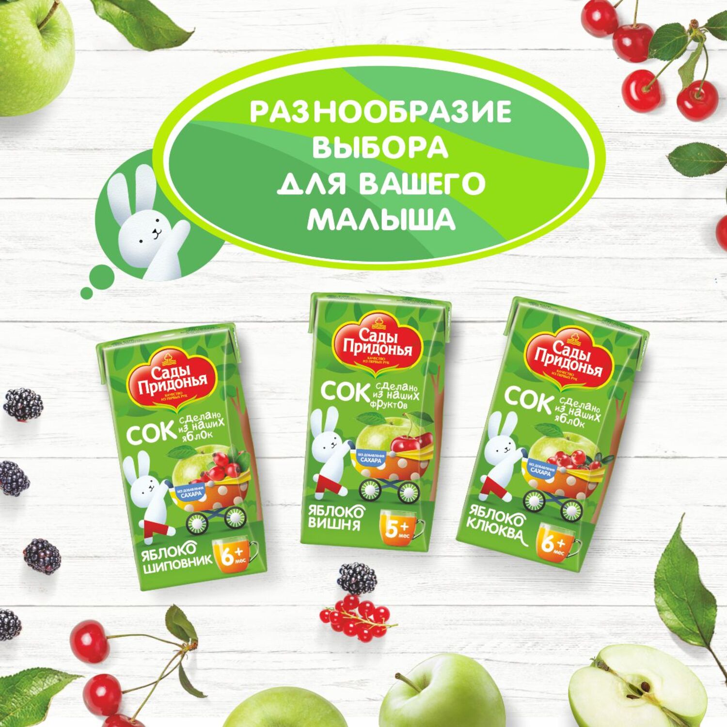 Сок Сады Придонья Яблоко-Ежевика с 6 мес 0.125 л - фото 5