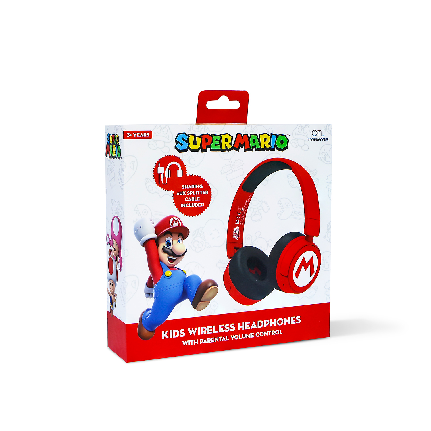 Наушники беспроводные OTL Technologies детские Mario красные - фото 14