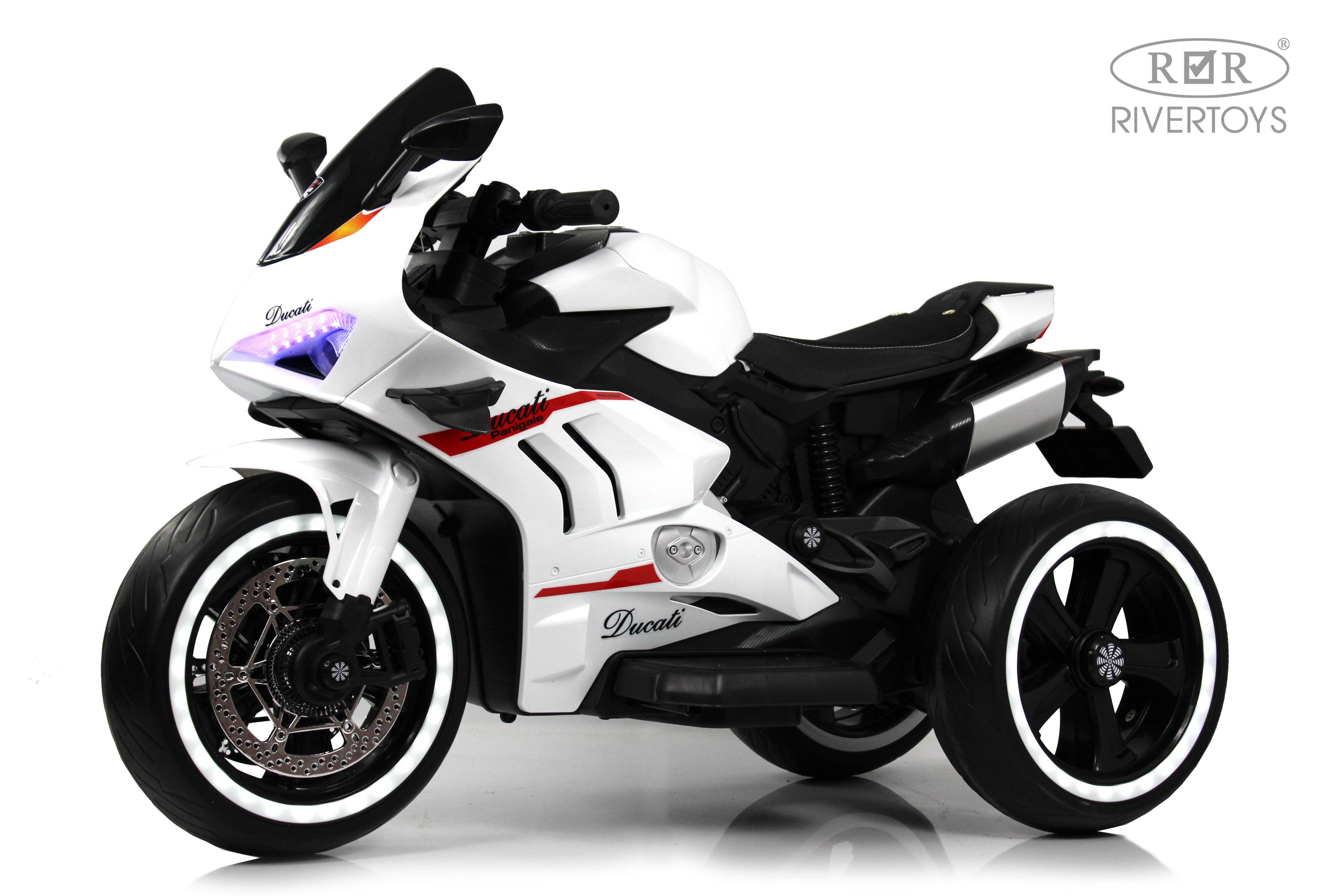 Электромотоцикл RIVERTOYS М777БХ-WHITE - фото 12