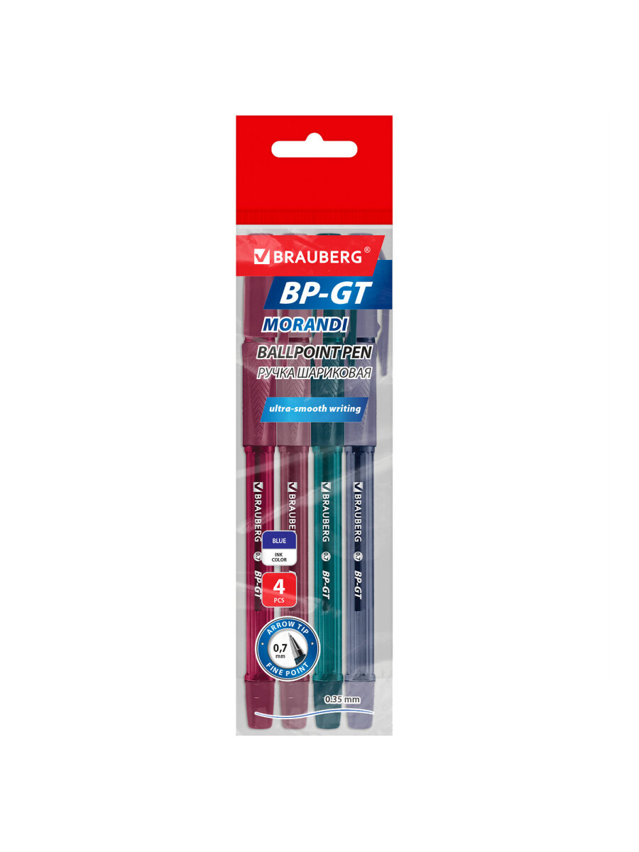 Ручка шариковая Brauberg 4 шт. - фото 2