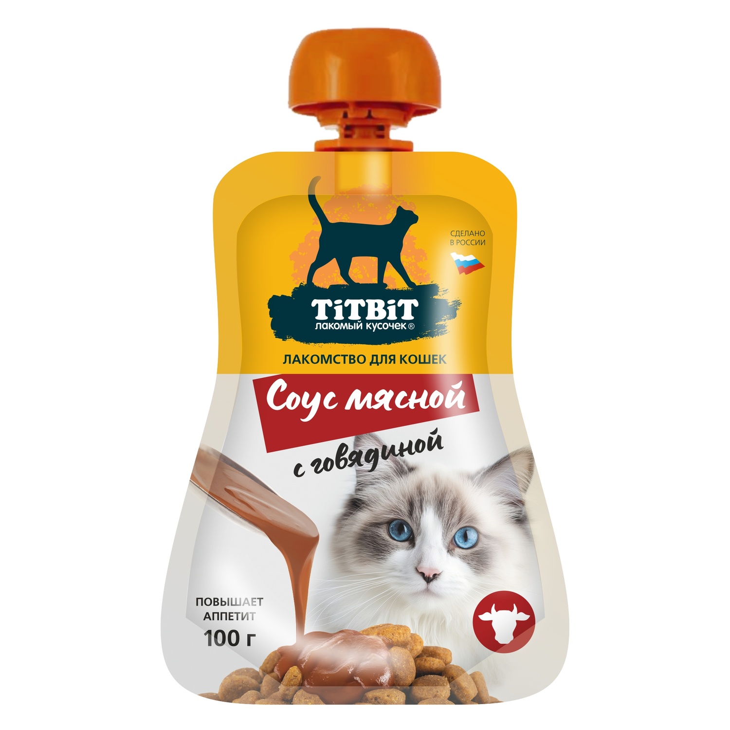 Лакомство для кошек TITBIT соус мясной с говядиной 100г - фото 1