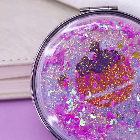 Зеркало карманное iLikeGift Fuit strawberry purple с увеличением