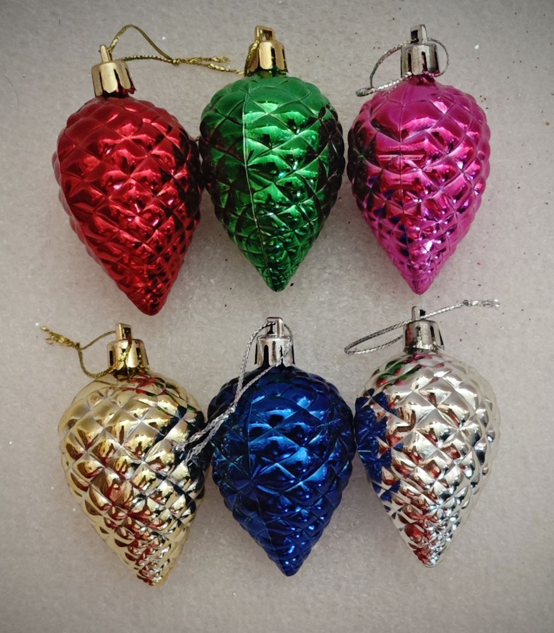 Украшение ёлочное Магия праздника Набор шишек 6 шт - фото 1