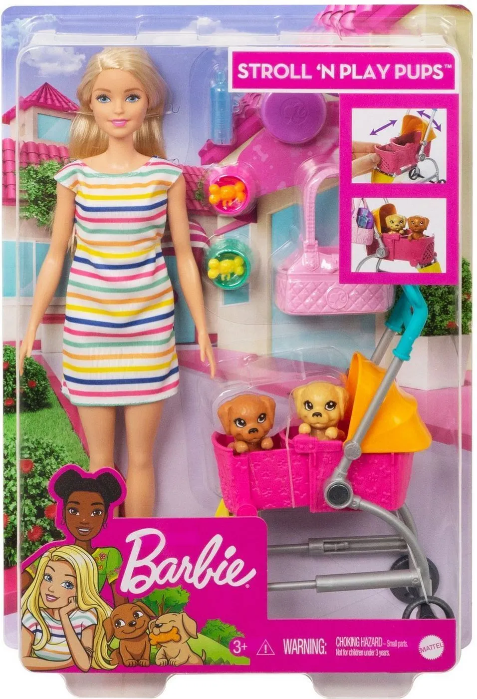 Кукла классическая Barbie с щенком в коляске высота 29 см GHV92 - фото 6