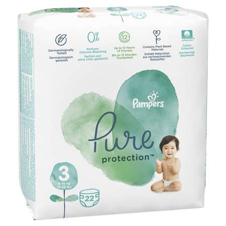 Подгузники Pampers Pure Protection 3 (6-10 кг) 22 шт.