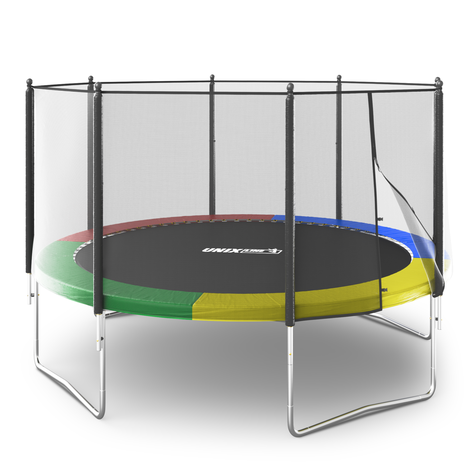 Батут каркасный Simple 12 ft UNIX line Color с внешней защитной сеткой общий диаметр 366 см до 150 кг - фото 16