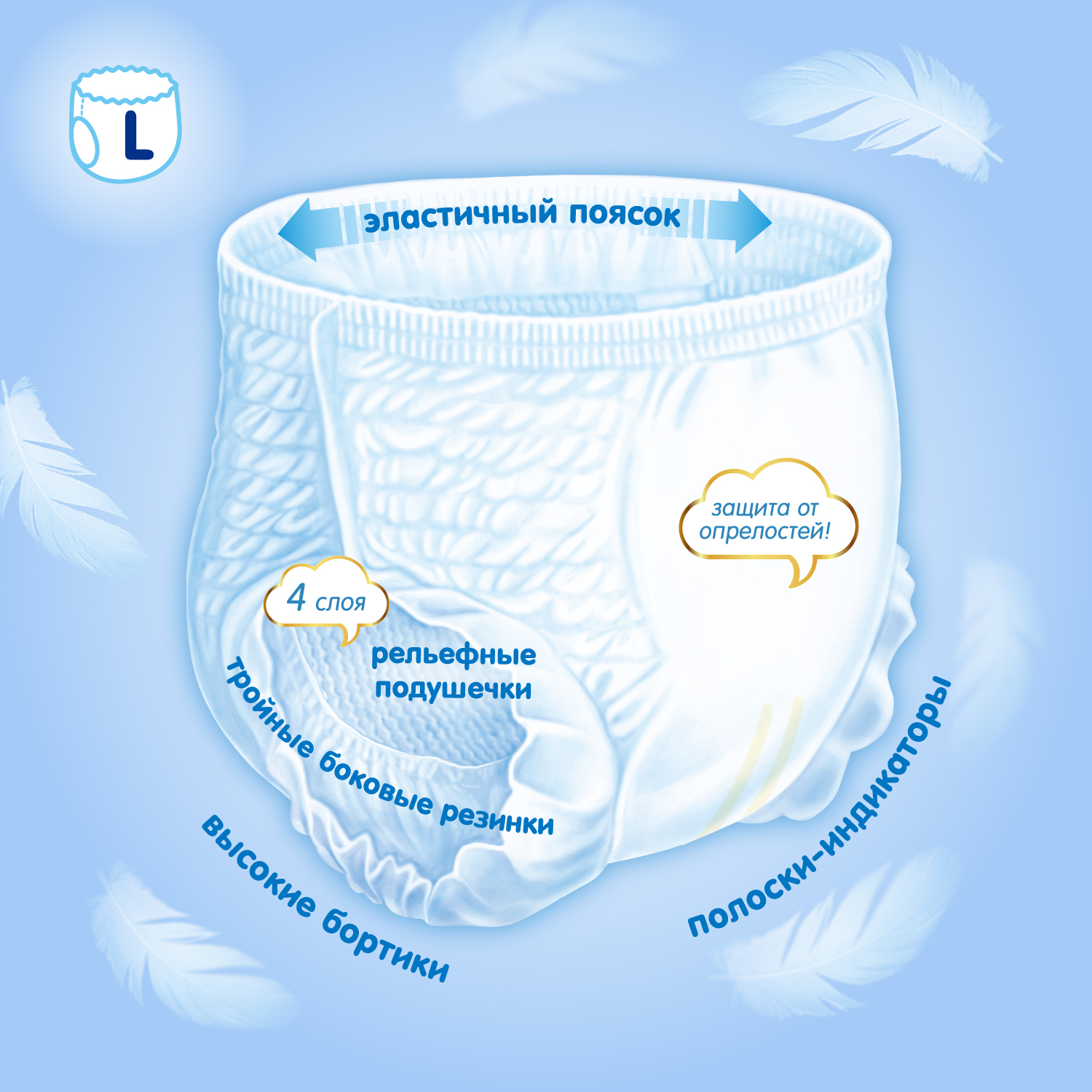 Трусики MANU Premium L (9-15) 40 шт. - фото 4