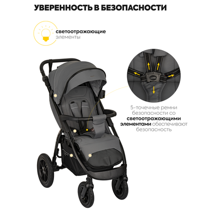 Коляска прогулочная JOVOLA Air 25 с сумкой темно-серый