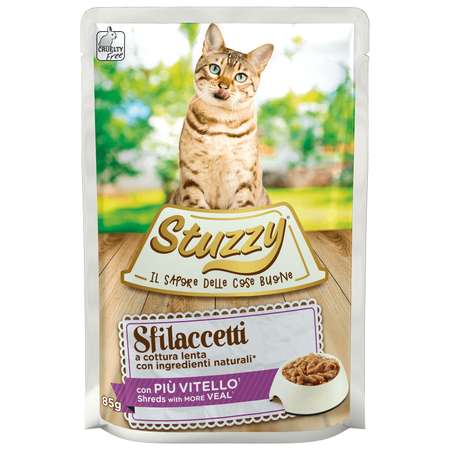 Корм для кошек Stuzzy 85г Sfilaccetti телятина в соусе пауч