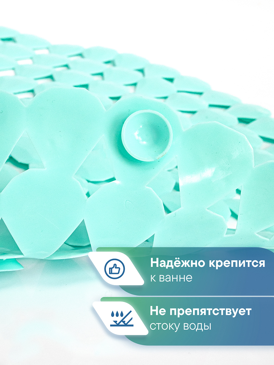 Коврик для ванной VILINA бирюзовый 38 x 67 см 1 шт. - фото 3