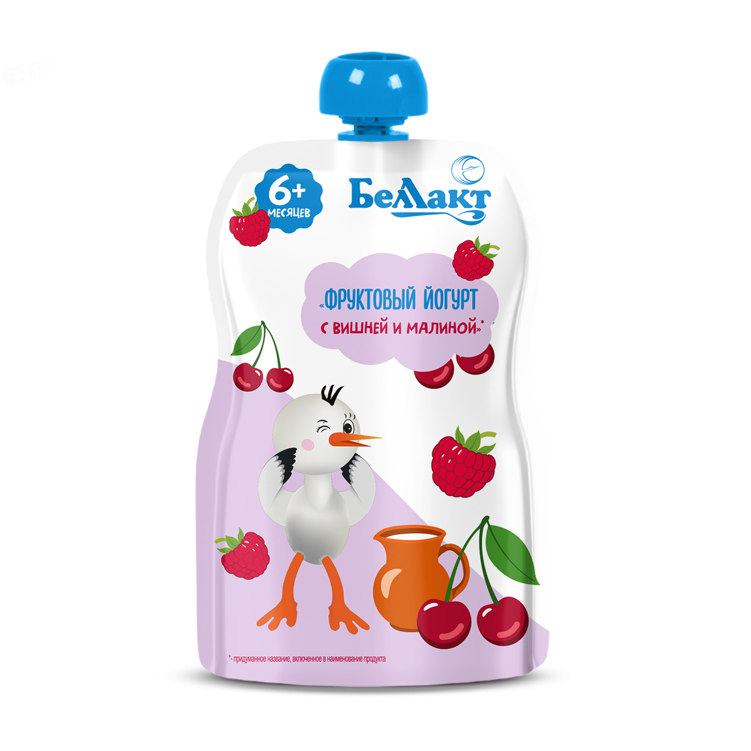 Пюре Беллакт Фруктовый йогурт с вишней и малиной с 6 мес 90 г - фото 1