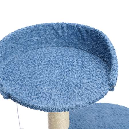 Дом-когтеточка для кошек Не один дома Boucle синий 45*45*112см