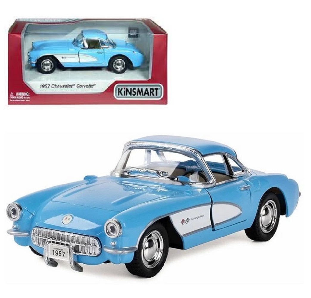 Автомобиль KINSMART Chevrolet Corvette 1957 г голубой 1:36 KT5316W/4 - фото 1
